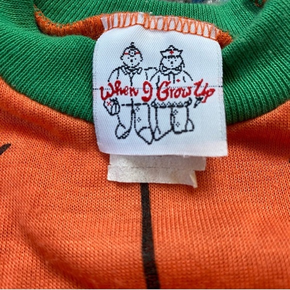 Vintage Baby Glow In The Dark Jack-o’-Lantern Halloween Set Size 0-3 months - Picture 4 of 6